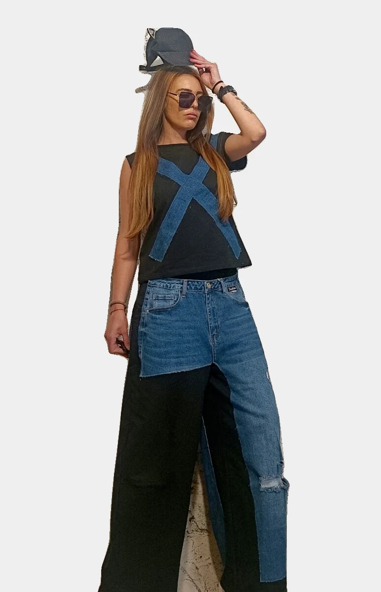 Комплект с широк крачол и Denim – Dila